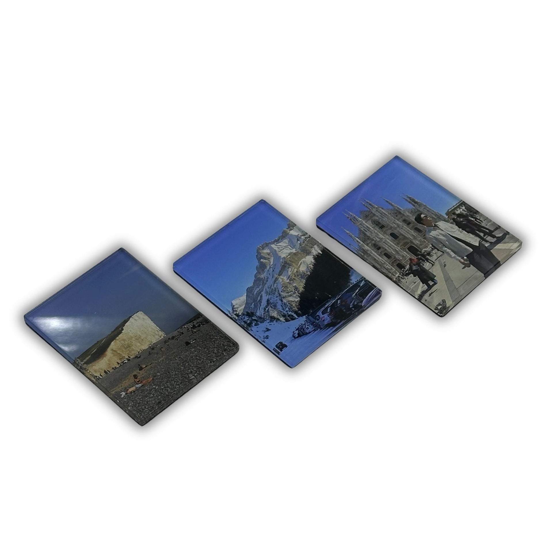 3 Custom Rectangular NFC Acrylic Photo Magnet Layout