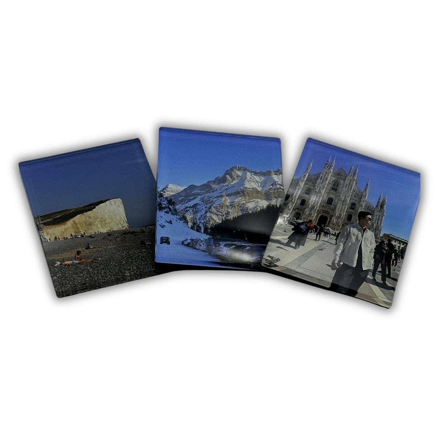 3 Custom Rectangular NFC Acrylic Photo Magnet Layout